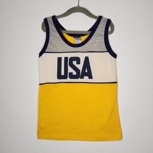 Vintage 70s 80s USA Tank Top Youth Montgomery Ward Size 10 Coloblock Kids